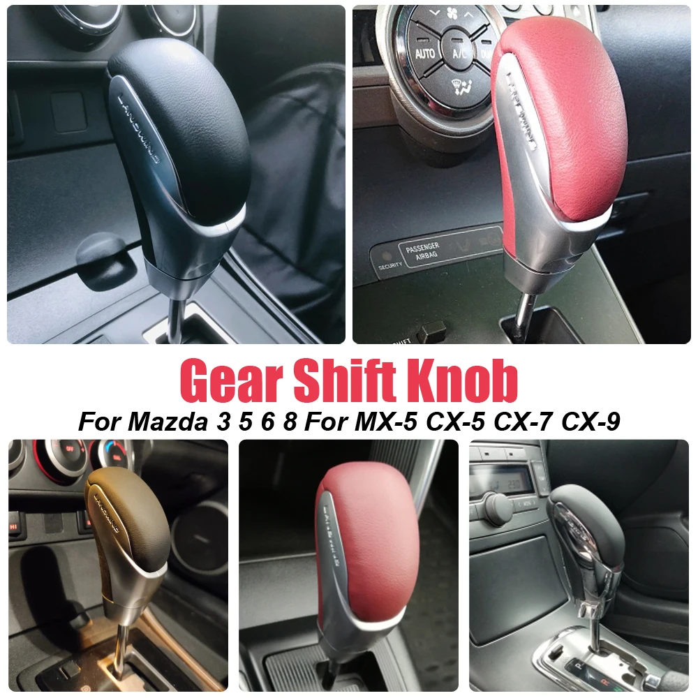 Perilla palanca de cambios en cuero para Mazda 3 5 6 8 CX-5 CX-7 CX-9 - imagen 3