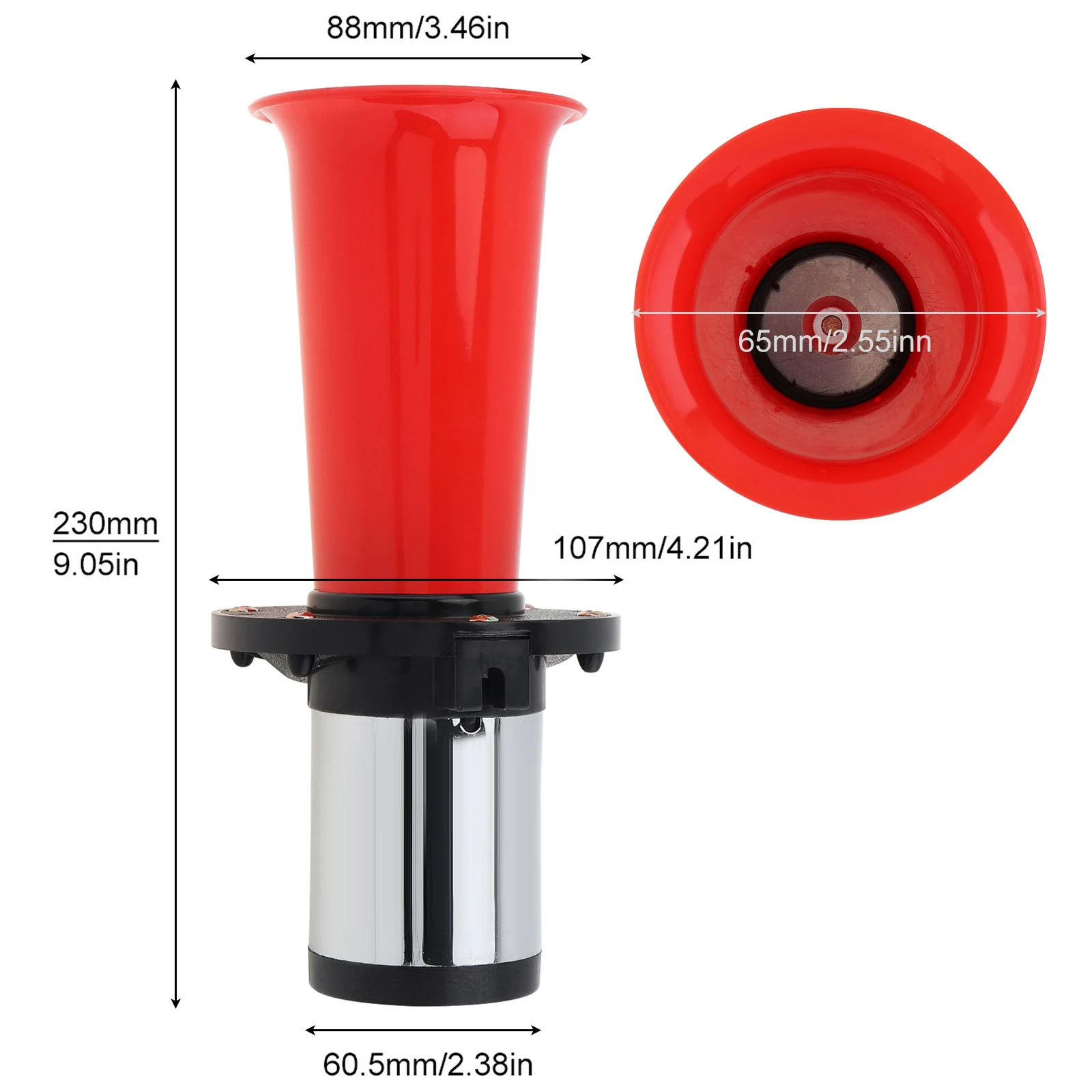 Bocina de alarma Vintage roja 12V 110 dB para coche y camión - imagen 2
