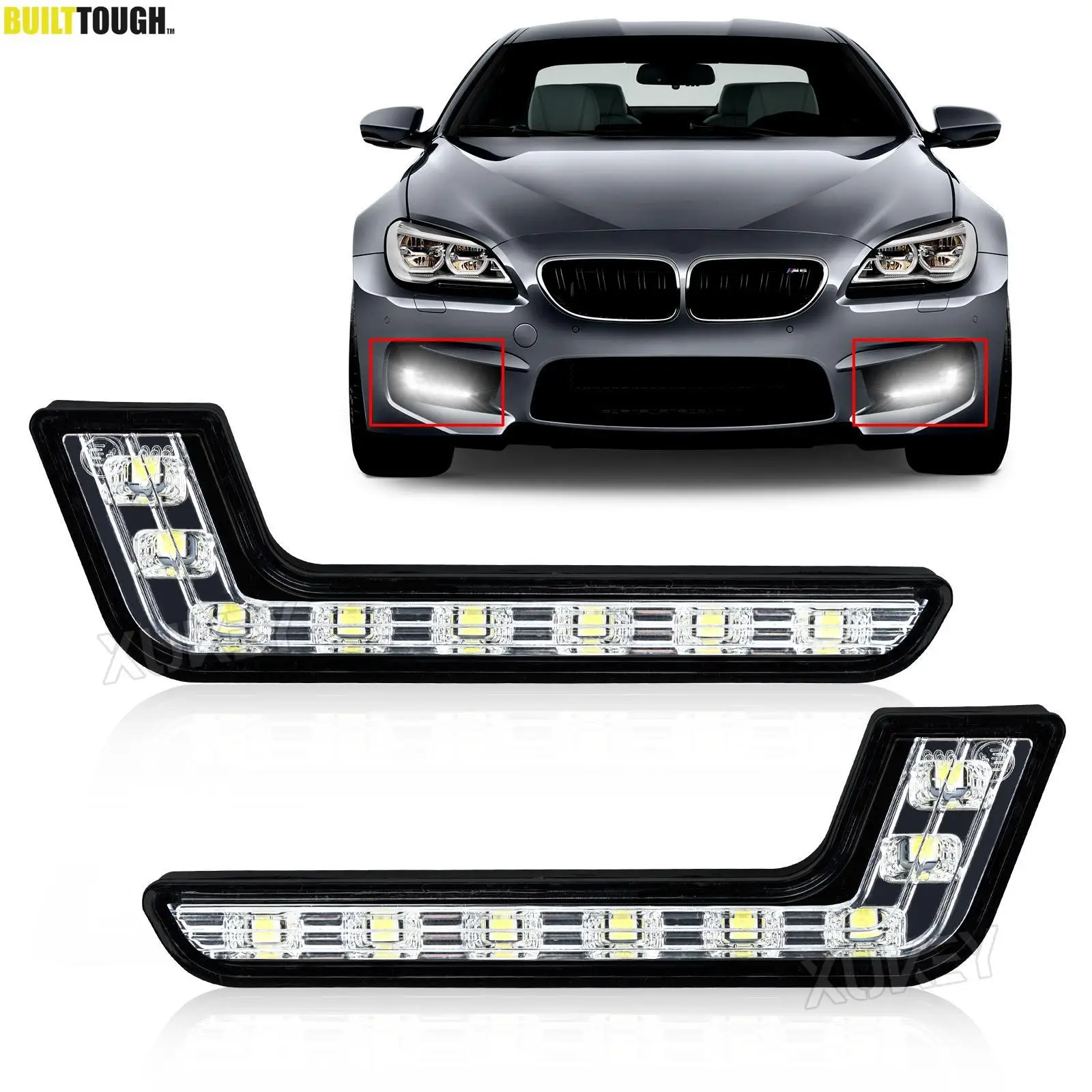 Luces diurnas LED universales en L de 12 V para coche