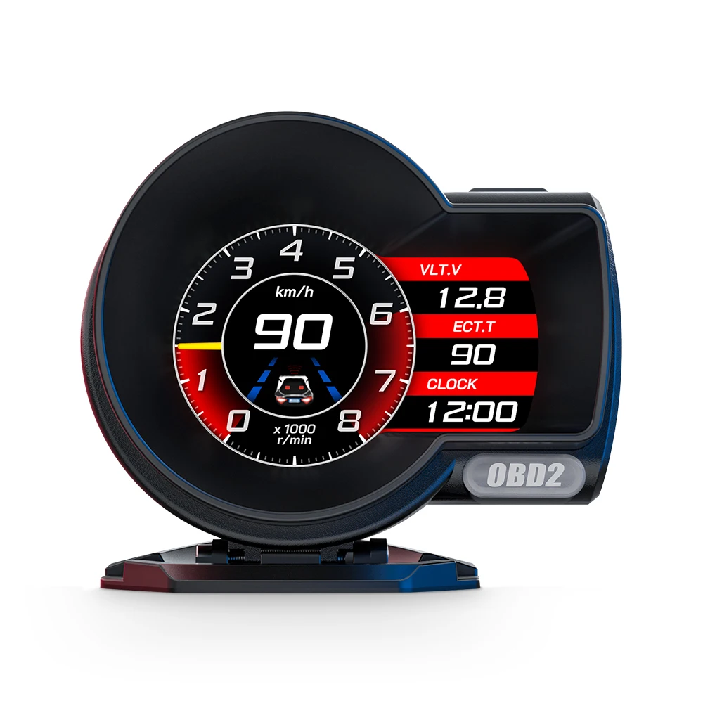 Universal F8 OBD GPS cristal líquido multifuncional instrumento pantalla velocímetro presión temperatura del agua turbina del vehículo