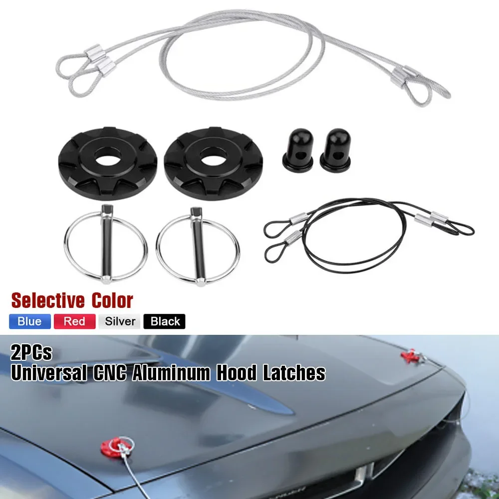 Kit de pasadores de capó en aluminio CNC