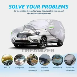 Funda impermeable para coche – protección UV y clima con cremallera universal
