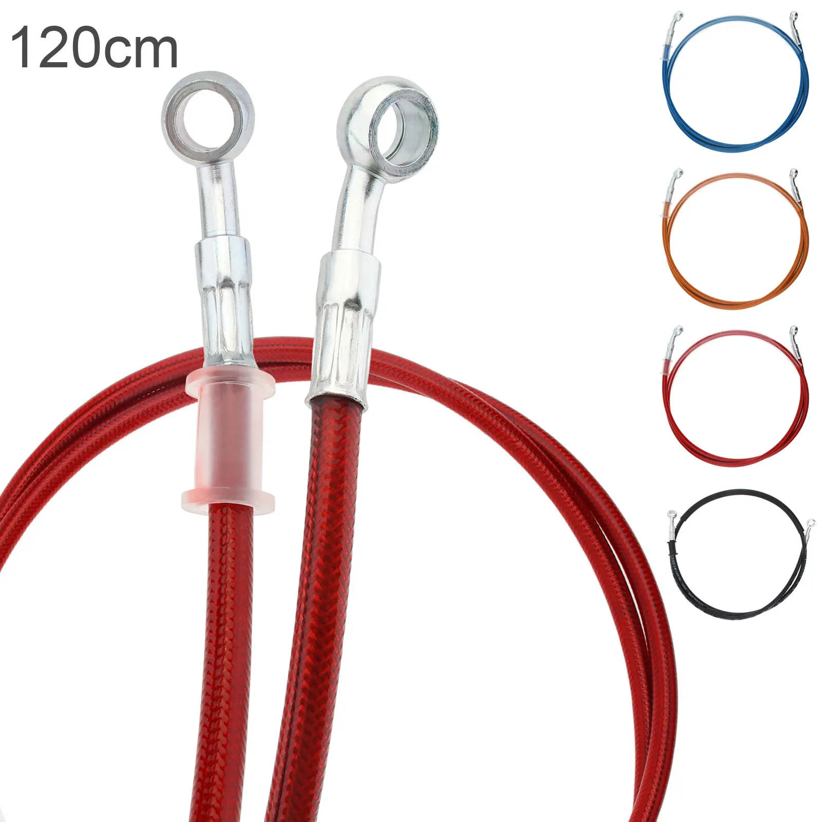 Latiguillo de freno hidráulico trenzado acero inox M10 Banjo 120 cm moto