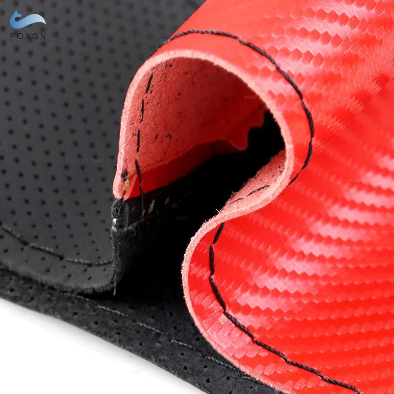 Funda trenzada universal volante 38 cm fibra de carbono y cuero - imagen 4