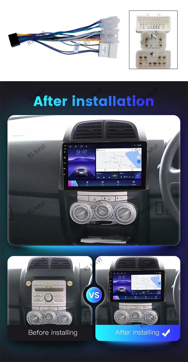 Autoradio Android 15 con pantalla táctil para Toyota Passo