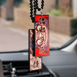 Colgante espejo retrovisor estilo japonés con cuentas para coche