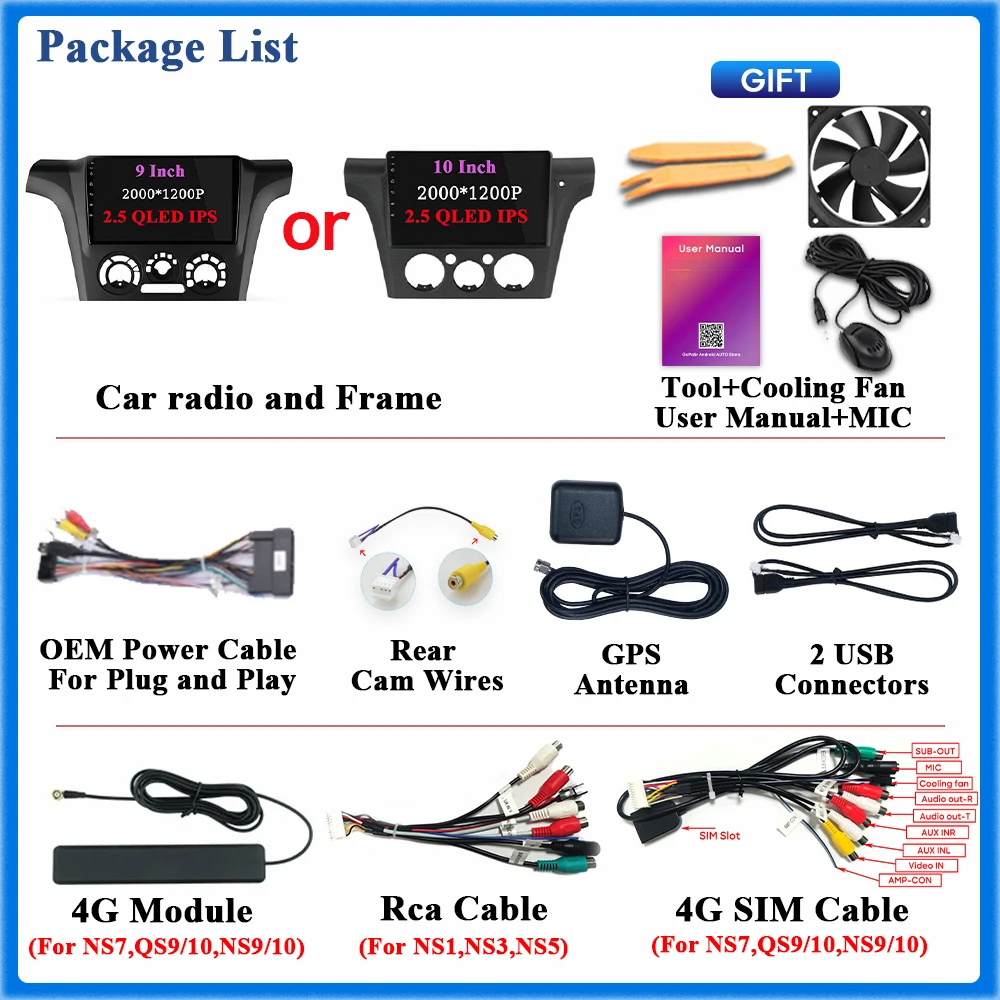 Radio GPS Android 13 2Din 5G WiFi para Mitsubishi Outlander 2002-2008 - imagen 5