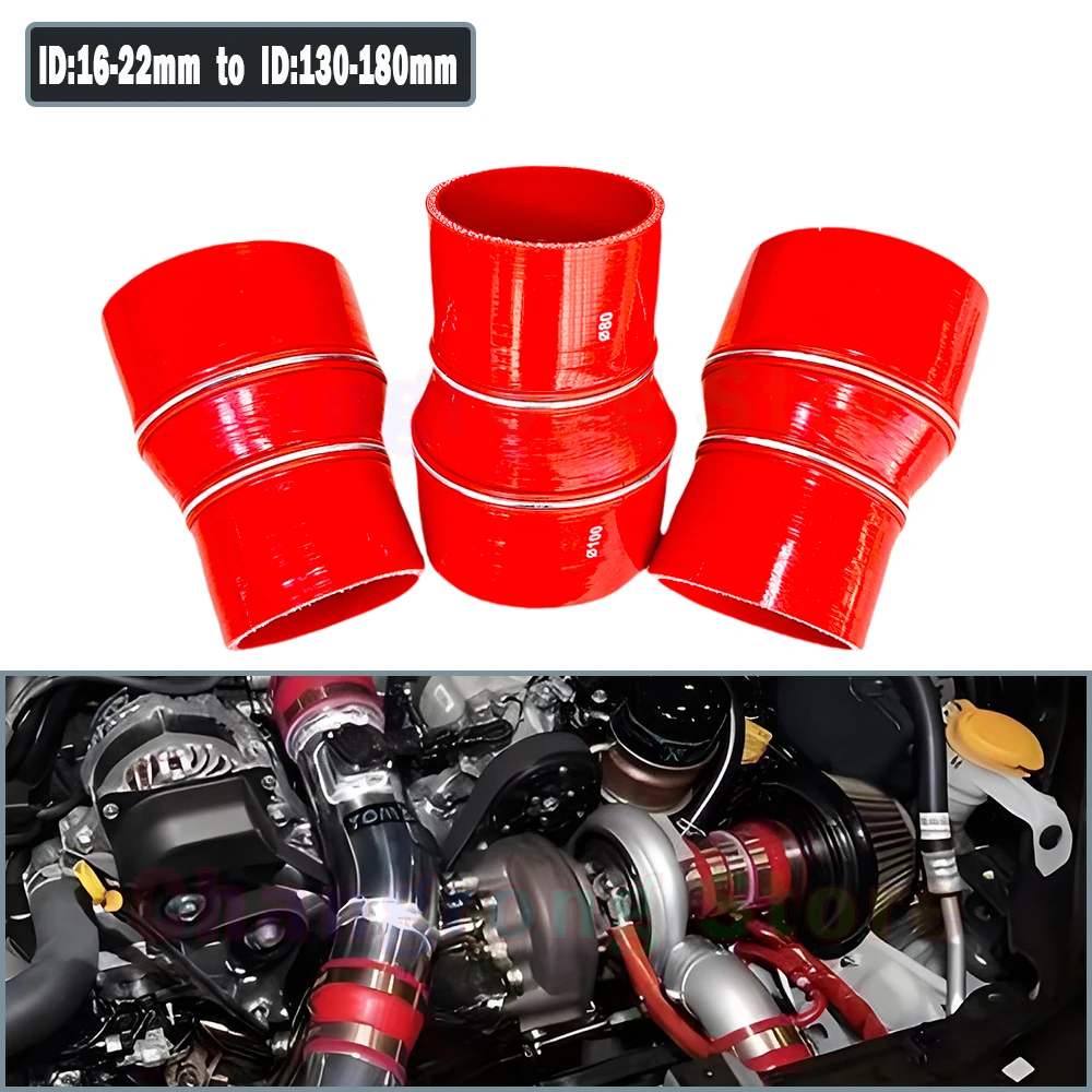 Manguito reductor de silicona para turbo e intercooler universal rojo - imagen 2