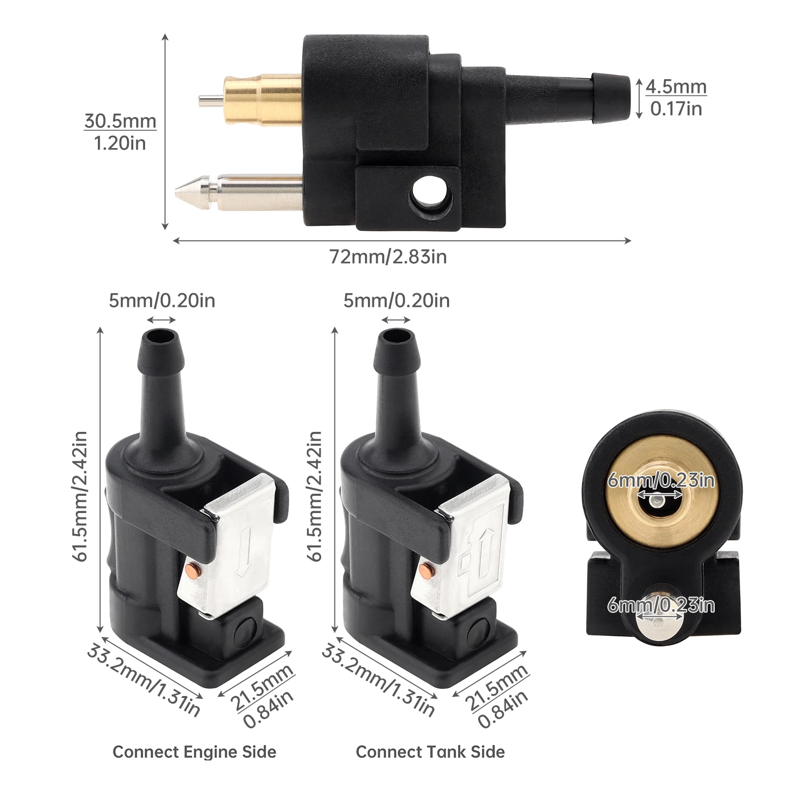 Kit conectores línea combustible 6mm – Accesorios motor marino - imagen 2