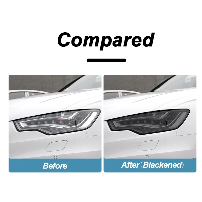 Película protectora TPU faros Audi A6 C7 S6 RS6 negro ahumado - imagen 3