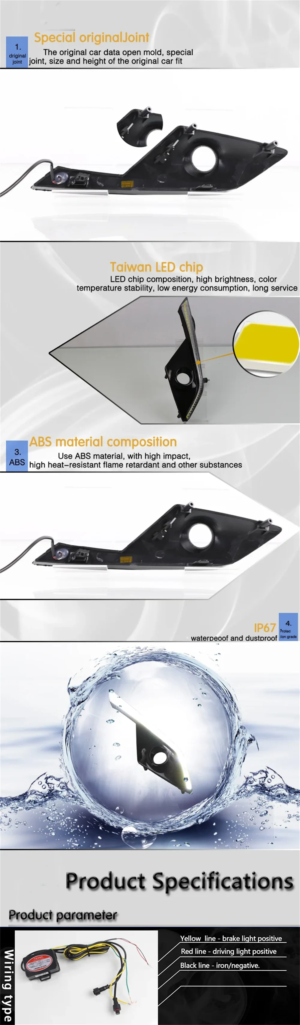 Luz diurna LED DRL para faro antiniebla Mazda CX-3 2016-2017 - imagen 5