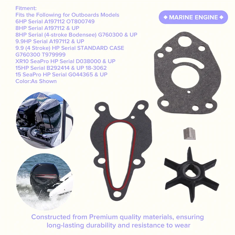 Kit impulsor de bomba de agua Mercury para motor fueraborda - imagen 2