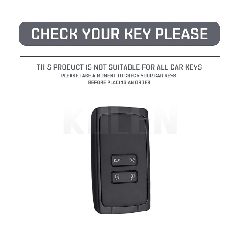 Funda para llave de coche de fibra de carbono ABS para Renault Koleos Captur Kadjar
