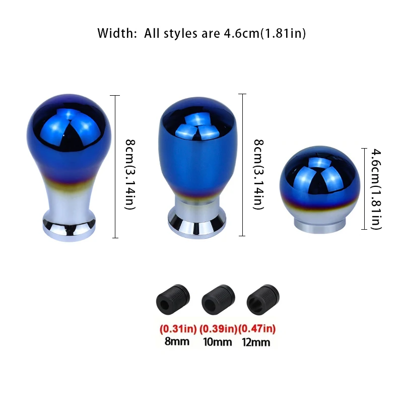 Pomo de cambio universal de aluminio azul para coche - imagen 2