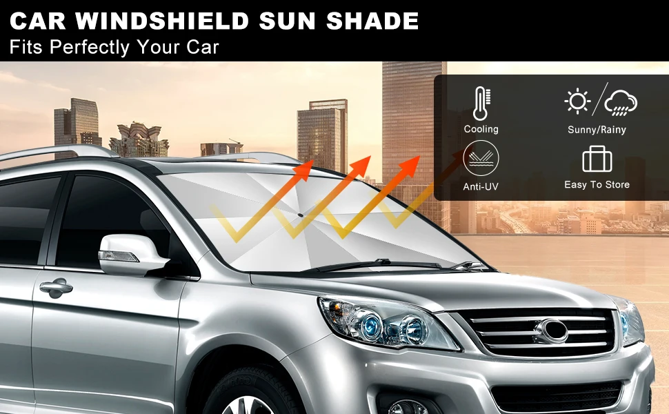 Parasol para parabrisas de coche plegado