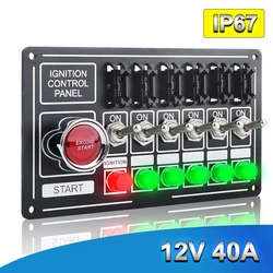 Panel de interruptores de competición 12 V con arranque y corte