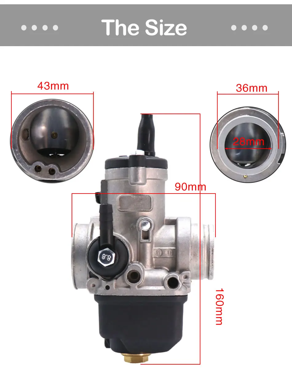 Vista lateral del carburador para comprobar su configuración