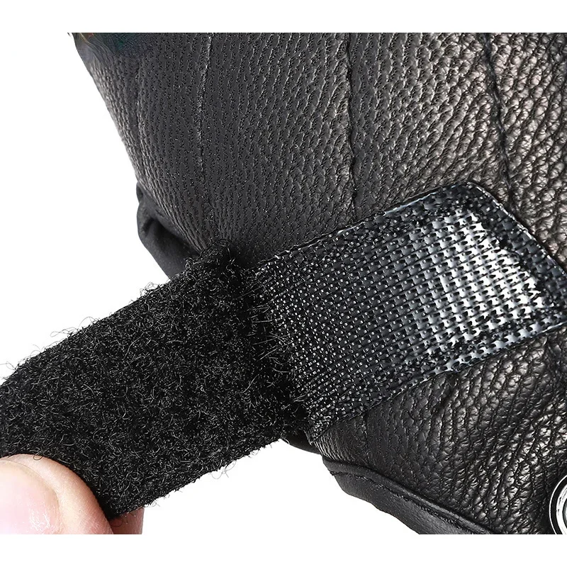 Guantes moto piel de oveja medio dedo transpirables para e-bike - imagen 5