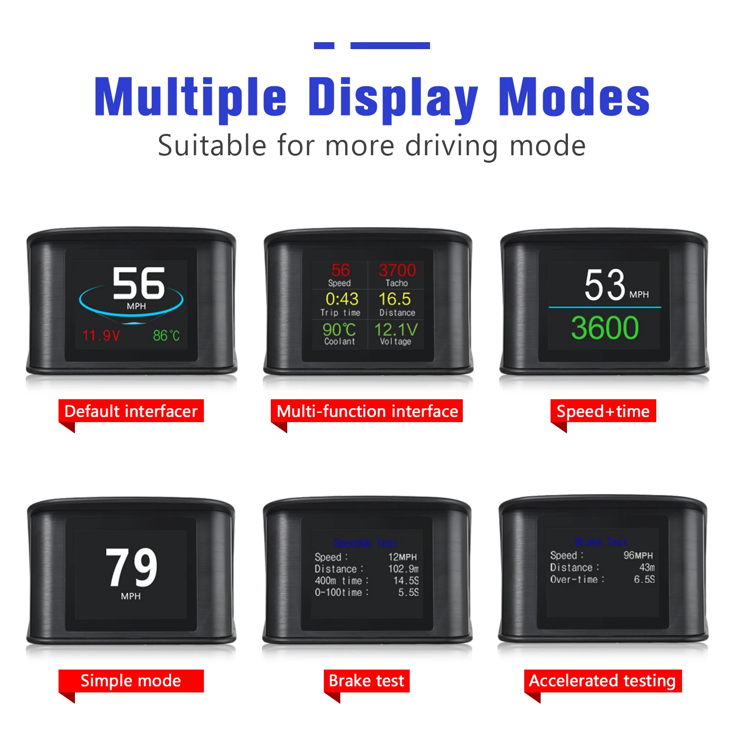Velocímetro OBD P10 Pro con tacómetro, voltaje, agua y alarma - imagen 3