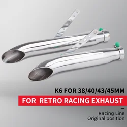 Silenciador escape moto galvanoplastia 38-45mm Retro Cafe Racer Bobber Chopper
