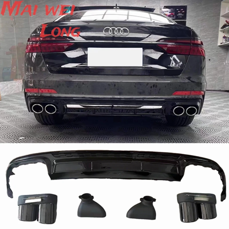 Difusor trasero ABS puntas escape – Audi A6 S6 S-Line C8 2019-21