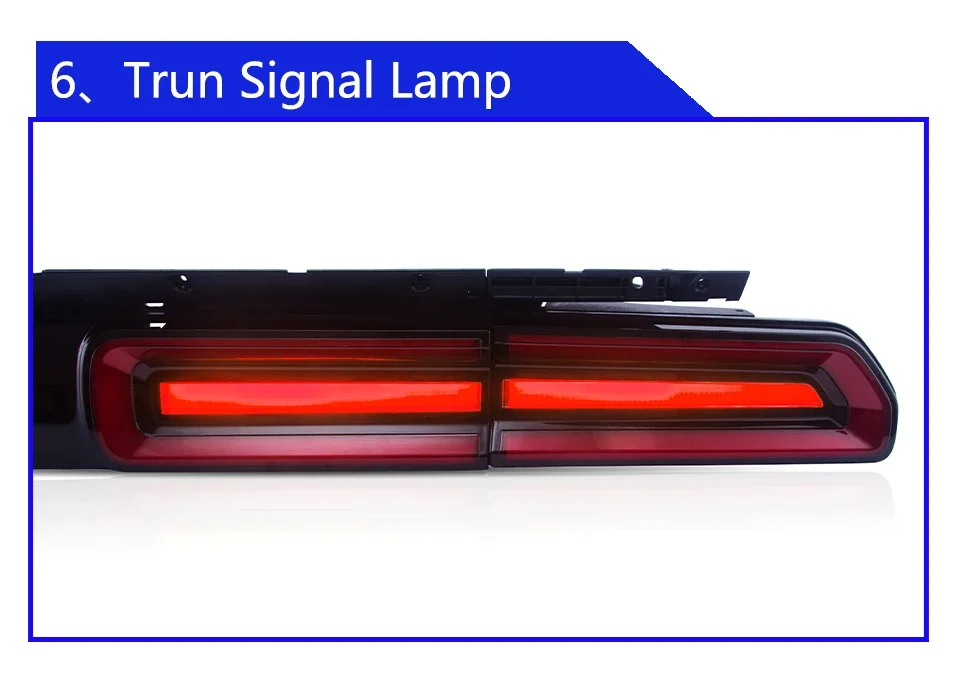 Vista completa trasera Dodge Challenger LED