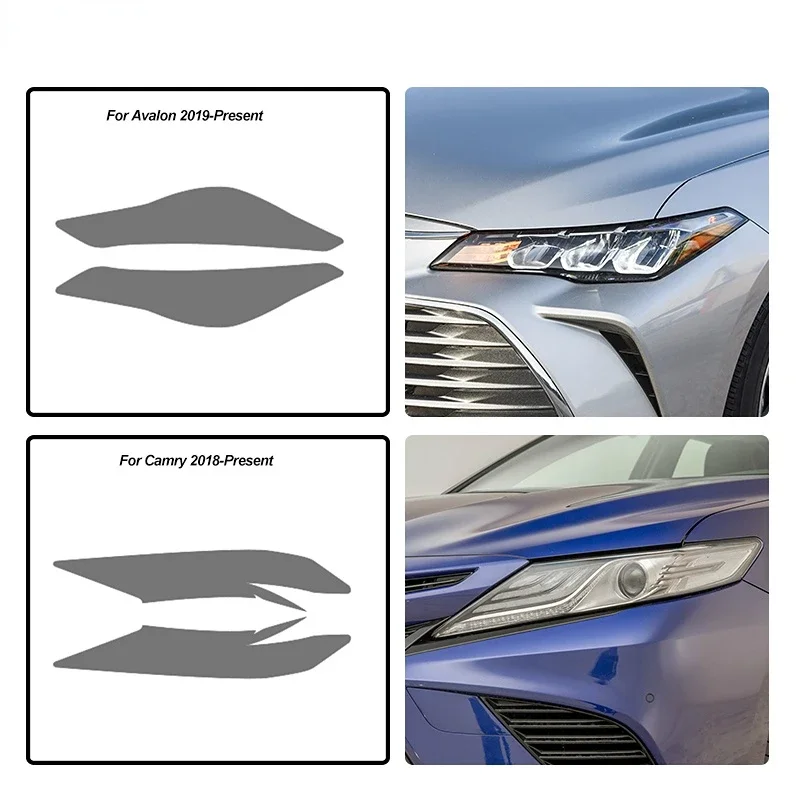 Película protectora para faros de coche, pegatina de TPU negra ahumada para Toyota RAV4 Corolla Camry Supra 86 Avalon Land Cruiser Prado Highland - imagen 5