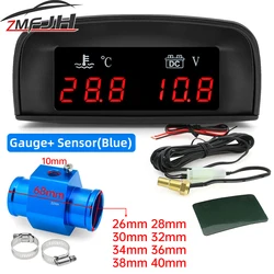 Medidor temperatura agua y voltímetro LCD 12V-24V para coche