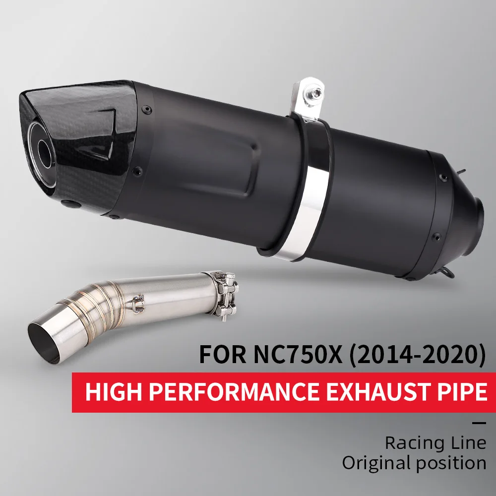Para Honda NC700 NC700X NC700S NC750 NC750X NC750S 2014-2020 sistemas de escape de motocicleta Slip On Mid Link tubo de escape 51mm mufla