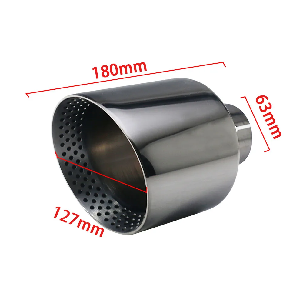 Terminal de escape negro brillante acero inoxidable 127 mm (2,5") - imagen 2