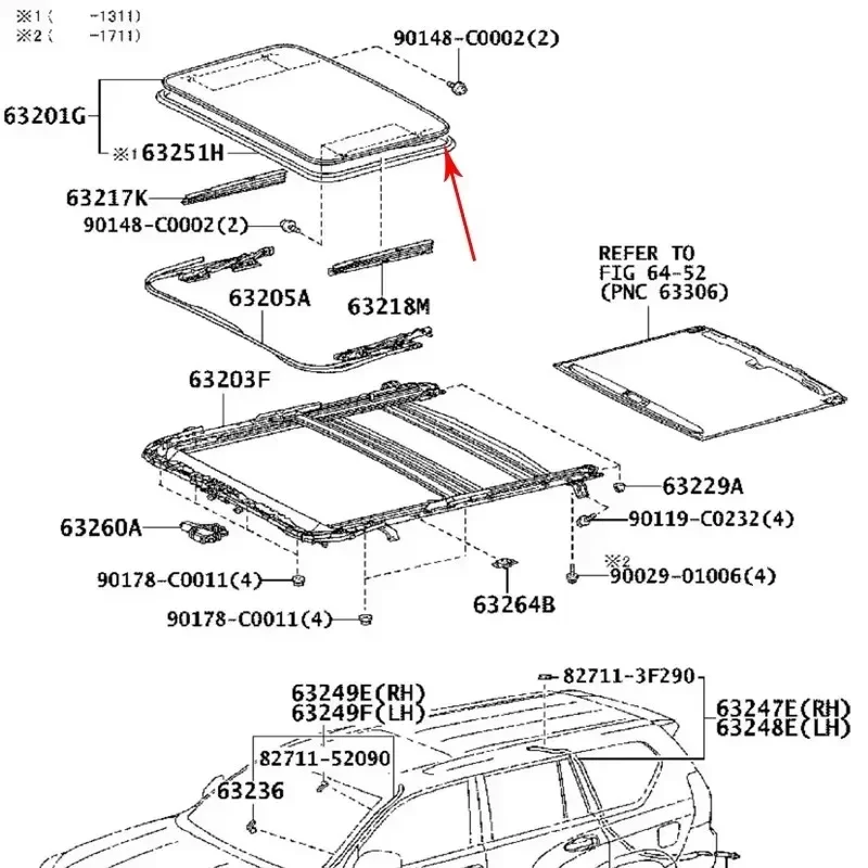 Tira de sellado de techo solar de coche, color negro, de goma, resistente al agua, compatible con TOYOTA Land Cruiser Prado 120 LC120 150 LC150 2003-2019 - imagen 2