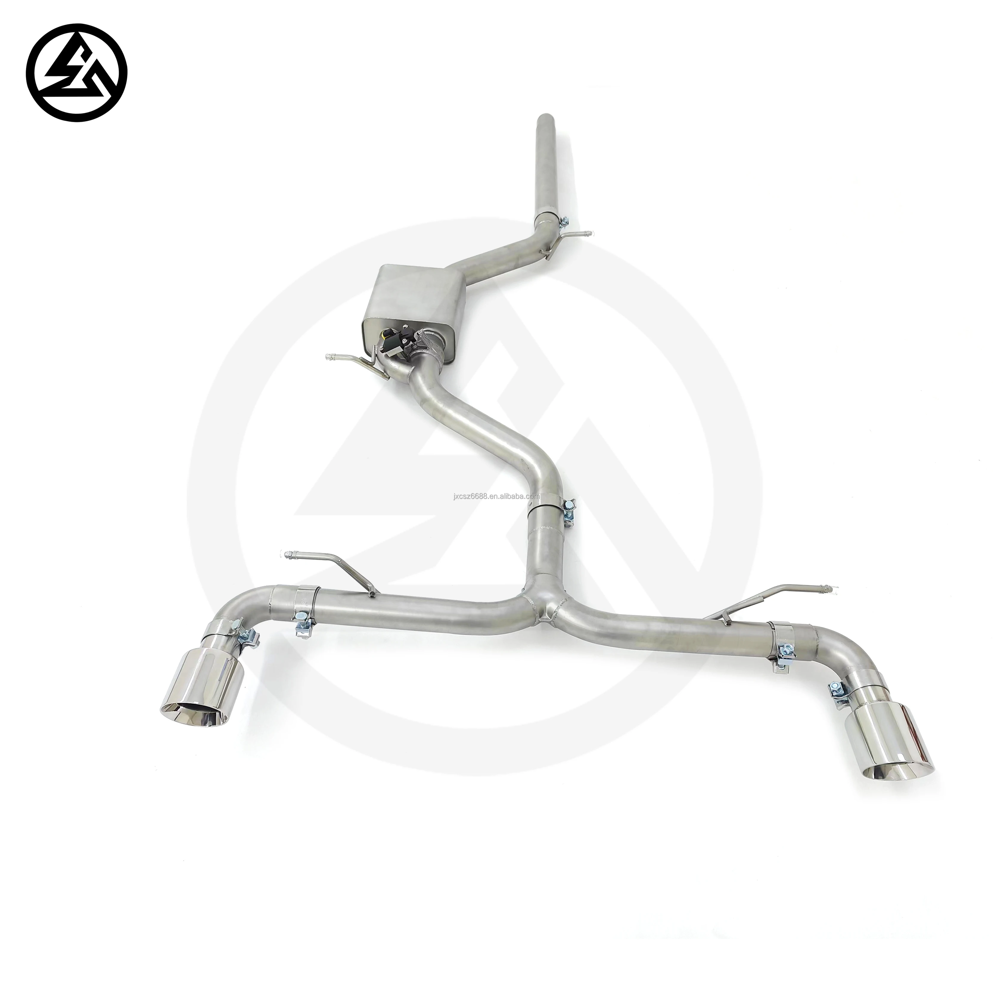 Vista del escape catback en acero inoxidable 304