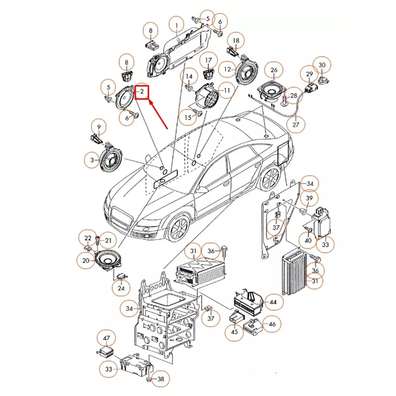 Altavoz de medios OEM 4F0035411 para Audi A6 C6 2005-2011 - imagen 5