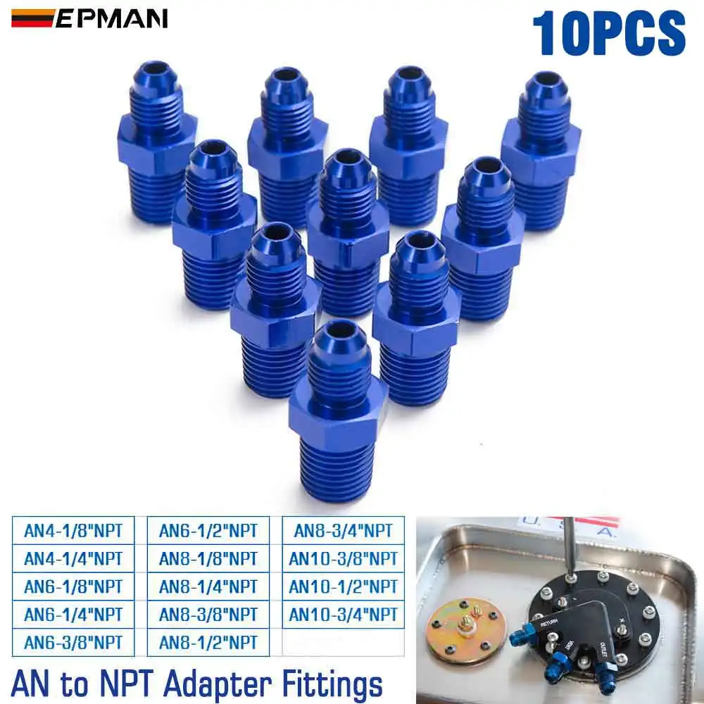 Conjunto de adaptadores AN a NPT en acabado anodizado