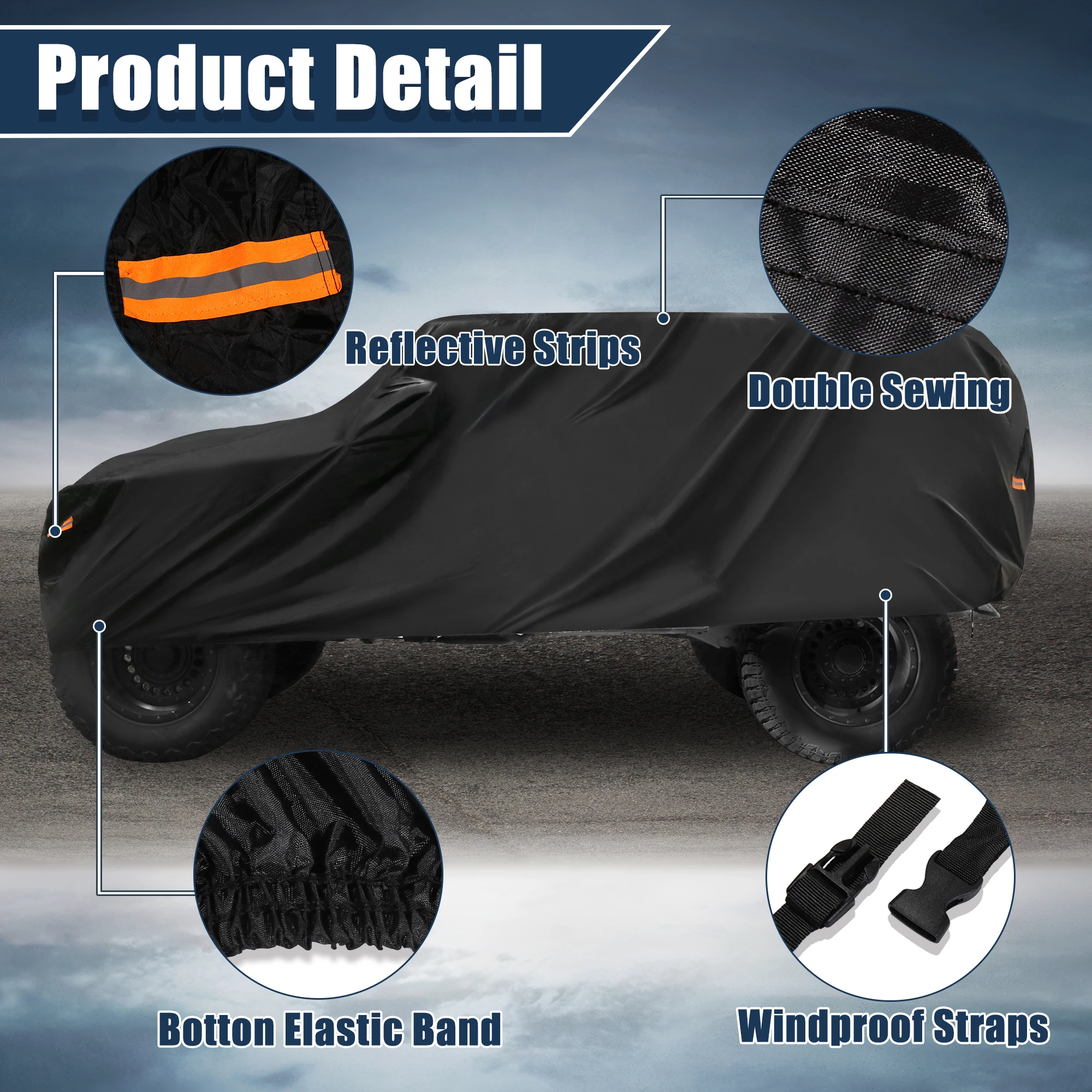 Funda protectora negra para Jeep Wrangler