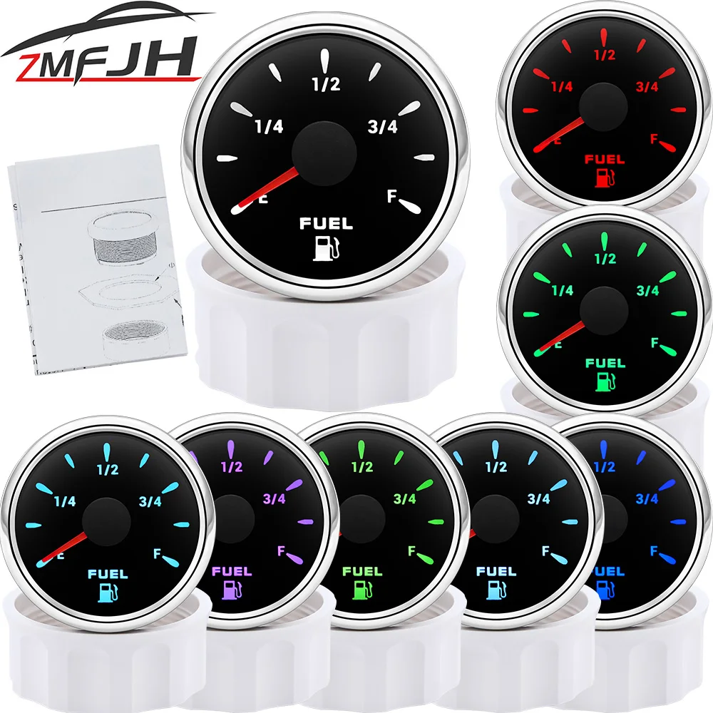 Indicador de nivel de combustible 52 mm LED multicolor 9-32 V