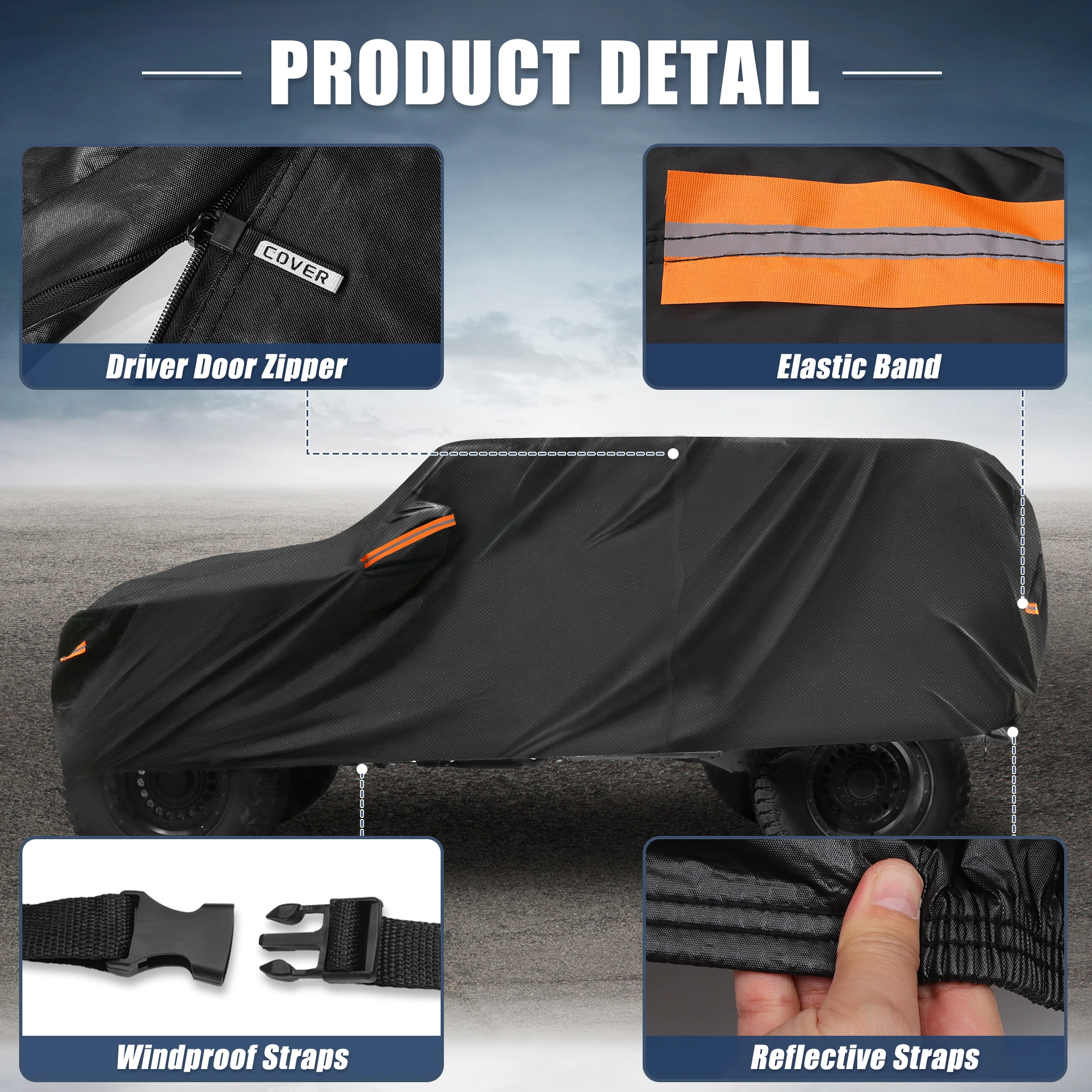 Funda exterior Jeep Wrangler JK 2007-2017 con cremallera de puerta - imagen 5