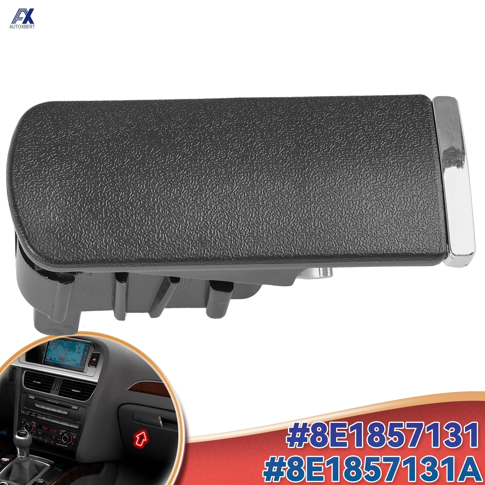 Extractor de caja de manija de tapa de bloqueo de guantera con volante a la izquierda sin orificio para Audi A4 8E B6 B7 2001-2007 8E1857131 accesorios de coche 8E1857131A