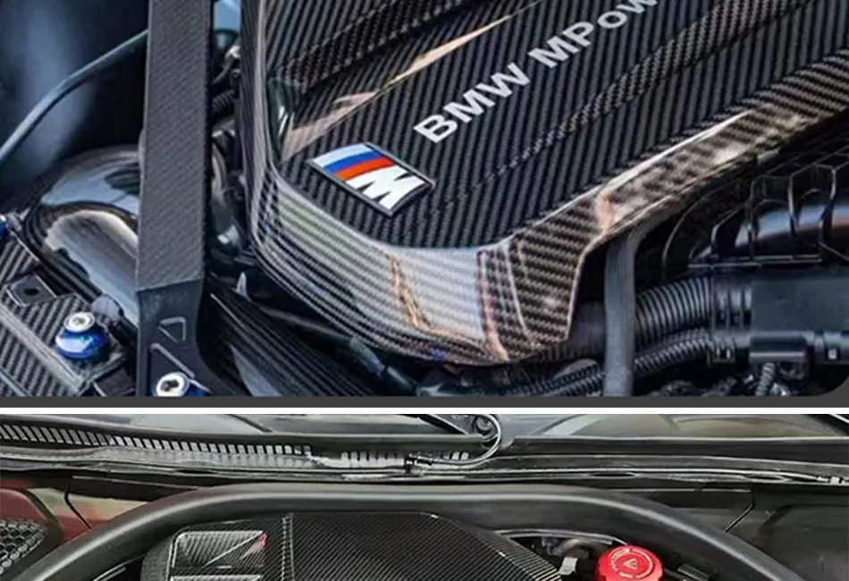 Detalle del tejido de fibra de carbono