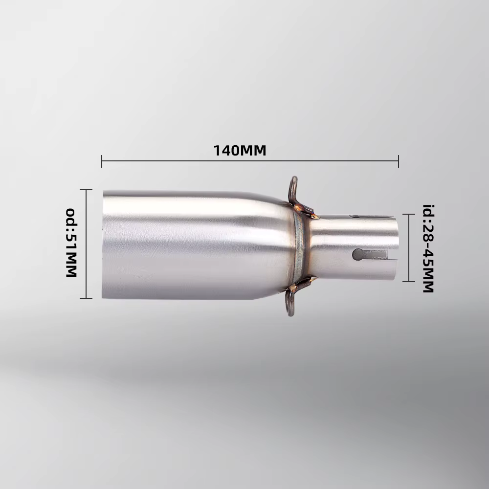 Tubo de escape universal 51 mm para motocicleta con adaptador 28-45 - imagen 4