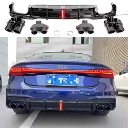Difusor trasero PP con salida de escape para Audi A7/S7 2019-2023