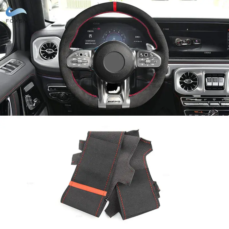 Protector de volante en ante para Mercedes-AMG A45, E63 y GT