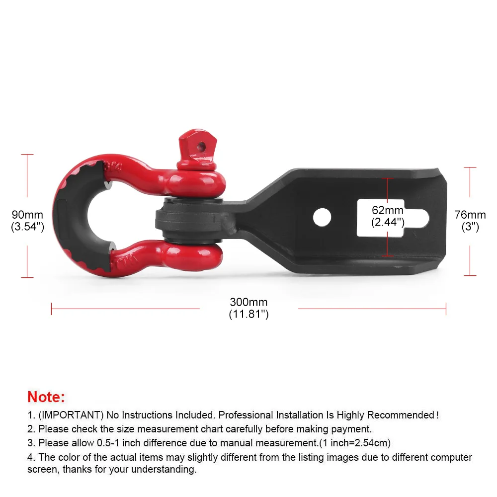 Gancho de remolque delantero para Ford F-150, Kit de montaje con grillete de anillo en D DE 2009 pulgadas, 2020-3/4 - imagen 5
