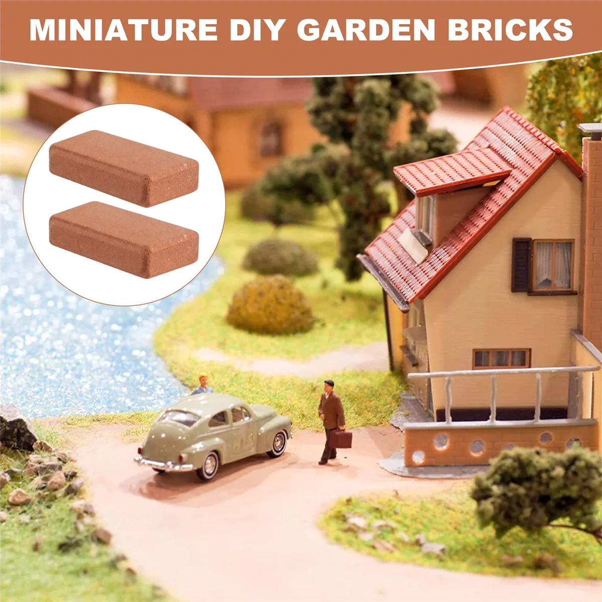 Mini ladrillos de paisajismo para jardín de casa de muñecas 1:35 - imagen 5