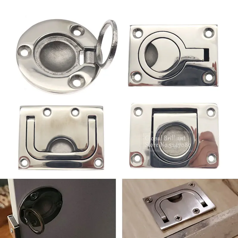 Tirador de puerta embutido plegable de acero inoxidable 316 universal - imagen 2
