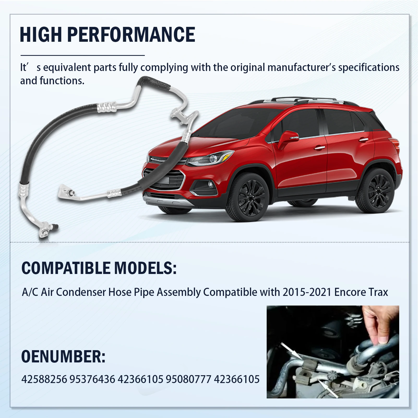 Manguera condensador A/C Chevrolet Trax Encore 2015-2021 - imagen 5