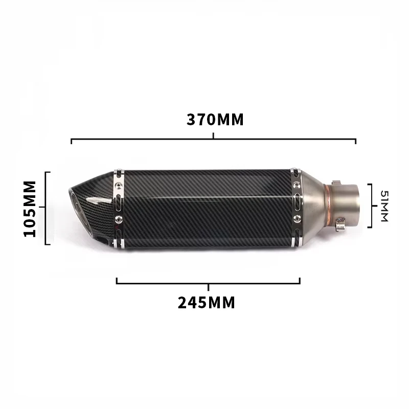 Silenciador escape universal moto 38-51mm inox - imagen 3