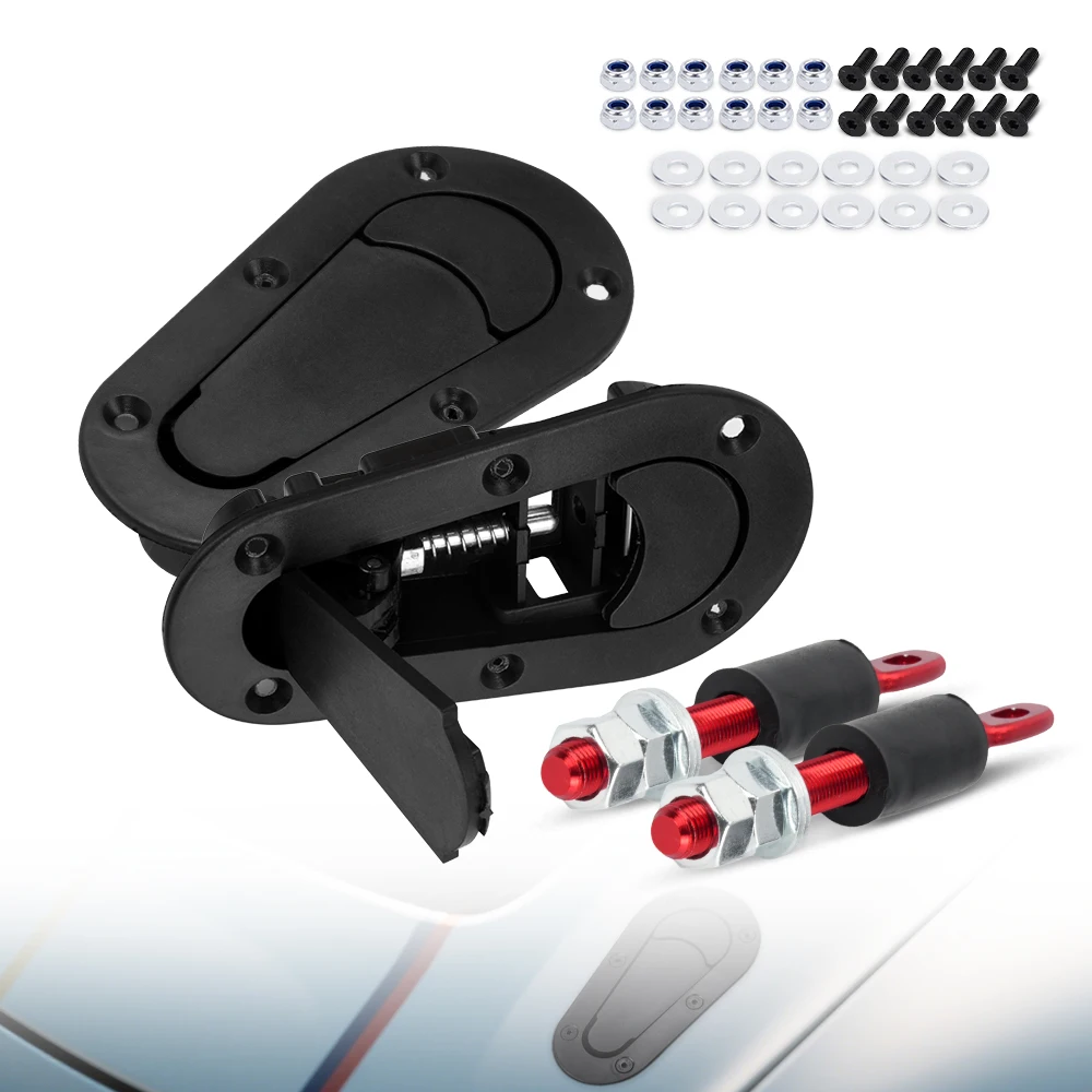 Kit de bloqueo de capó de coche pasador universal negro