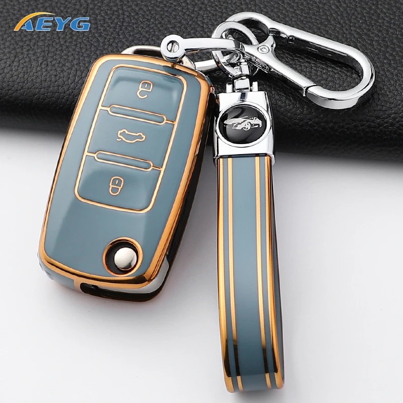 Para VW Bora Polo Tiguan Jetta Passat B5 B6 B7 Golf Beetle para Skoda Octavia TPU funda para llave de coche carcasa completa para Volkswagen - imagen 5