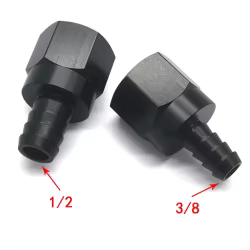 Adaptador 10AN hembra a 1/2 para manguera, aluminio negro